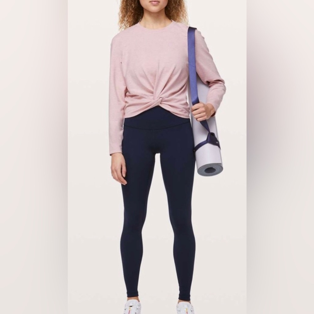 LULULEMON tuck&gather pullover heathered mod faint coral (light pink) size 10 - Picture 4 of 10
